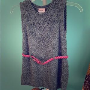 Little lass grey sweater tunic girls sz 6x
